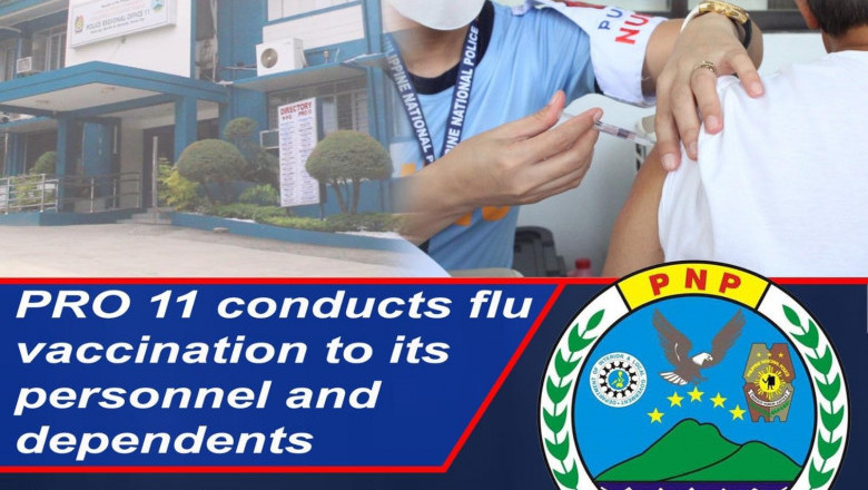 Davao Region cops, dependents receive anti-flu vax