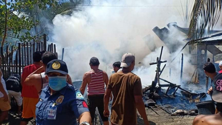 4 ka balay, ugdaw sa sunog sa Malalag, Davao del Sur