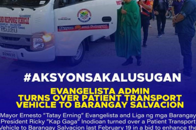 Santo Tomas LGU gives patient emergency vehicle to Barangay Salvacion