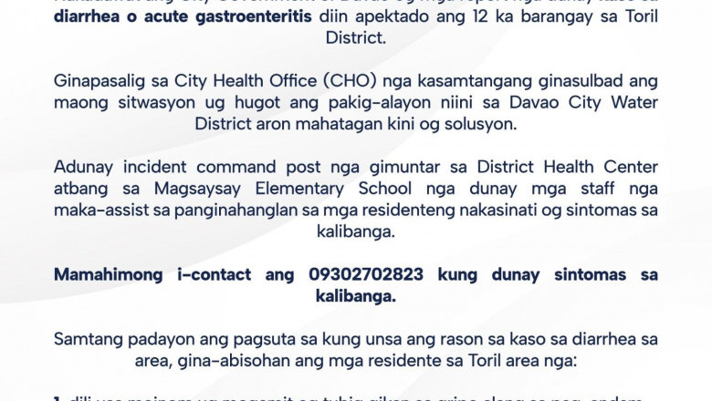 43 individuals sick due to diarrhea, vomiting in Toril barangays