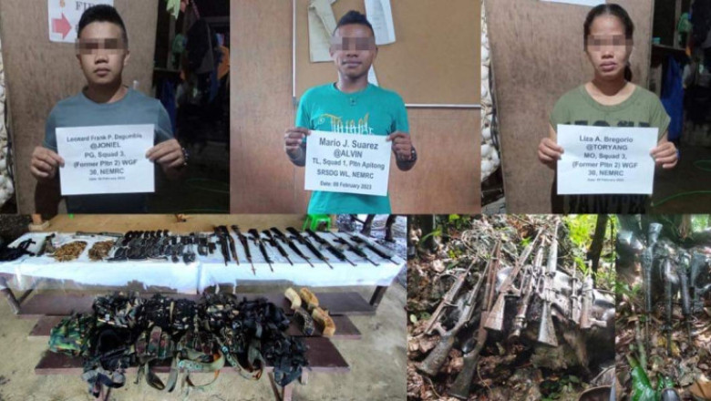 Army troops recover 10 NPA firearms in Surigao del Sur