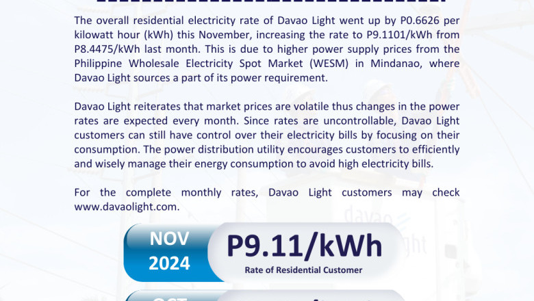 November 2024 Power Rate Up; Davao Light bares energy conservation tips for the holiday season