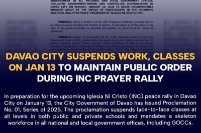 𝐃𝐚𝐯𝐚𝐨 𝐂𝐢𝐭𝐲 𝐬𝐮𝐬𝐩𝐞𝐧𝐝𝐬 𝐰𝐨𝐫𝐤, 𝐜𝐥𝐚𝐬𝐬𝐞𝐬 𝐉𝐚𝐧 13 𝐭𝐨 𝐦𝐚𝐢𝐧𝐭𝐚𝐢𝐧 𝐩𝐮𝐛𝐥𝐢𝐜 𝐨𝐫𝐝𝐞𝐫 𝐝𝐮𝐫𝐢𝐧𝐠 𝐈𝐍𝐂 𝐩𝐫𝐚𝐲𝐞𝐫 𝐫𝐚𝐥𝐥𝐲