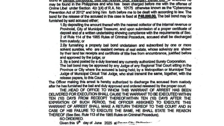 Davao court issues multiple warrants of arrest vs. Arturo Lascañas for libel, murder, attempted murder