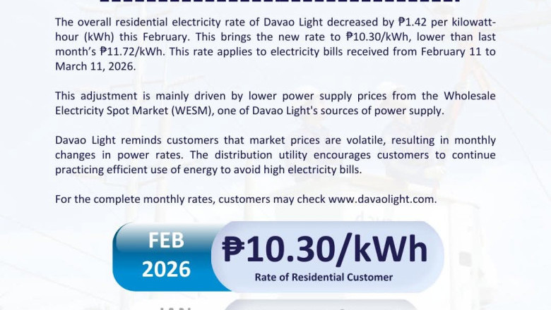 Davao Light announces Lower  electricity rate this February