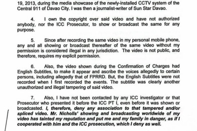 Journalist Executes Affidavit Denying ICC Use of Allegedly Tampered CCTV Video